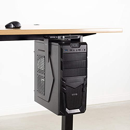 Soporte ajustable para PC bajo escritorio y pared VIVO, soporte para torre de computadora con giro de 135 grados y funda organizadora de cables y privacidad de 60 pulgadas miniatura 3