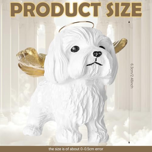 Ornements de sapin de Noël chien ange Malte ailes dorées Jetec - 3