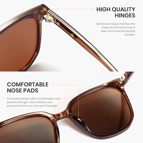 Cyxus Polarized Oversized Square Sunglasses for Women Men UV Protection TR Frame 17114