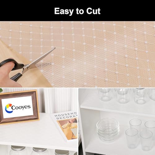 Image of Fridge Mats, Anti-Slip Kitchen Cabinet Drawer Shelf Mat Liner Sheets - Waterproof Strong Table Mat EVA for Fridge, Shelf Liner, Table Drawer mat (Little Flower Transparent, 45 cm X 3 Meter)