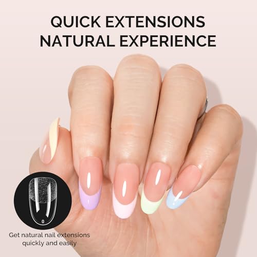 Image of MelodySusie Medium Oval Round X Nail Tips - 300Pcs 15 Sizes Clear Acrylic,Half Matte Full Cover Press on Nails for DIY Extension & Salon Use,Pre-Shaped for Long-Lasting Manicure