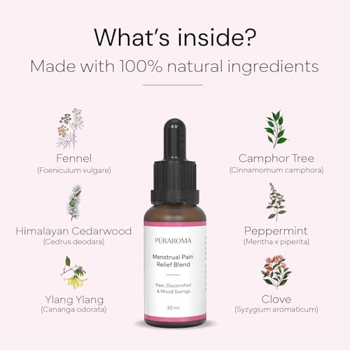 Image of Period Pain Relief Blend 30ml | Menstrual Relief | 100% Natural Essential Oil | Relieves Cramps, Soothes Mood Swings & Discomfort | Fast-Acting | Non-Greasy | EU Made