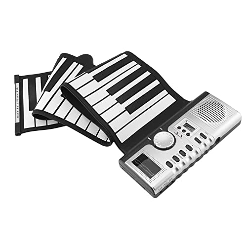 YUKM Roll Up Piano Portable Hand Roll Piano, Clavier de Piano Pliable pour Enfants et débutants (61 Touches, Argent) - Les Beatles, Paul McCartney, John Lennon, RIngo Starr, George Harrison YUKM Roll Up Piano Portable Hand Roll Piano, Clavier de Piano Pliable pour Enfants et débutants (61 Touches, Argent)