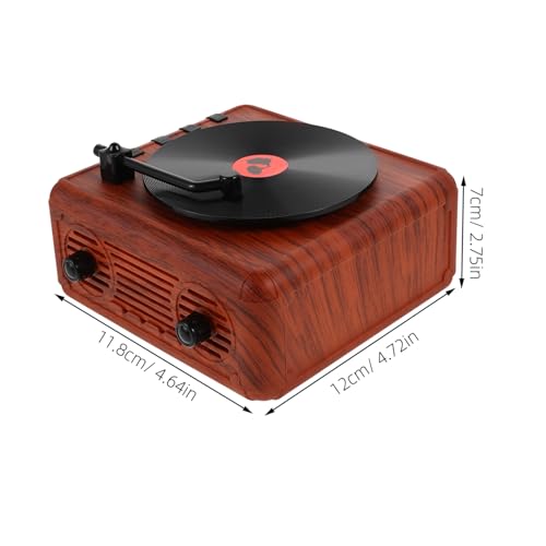 Enceinte sans fil rétro style platine vinyle compacte avec basse intégrée maison - 2