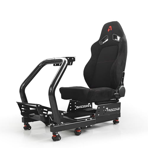 azracing SF Retractable Gaming Cockpit, Modular Racing Simulator with Adjustable Seat & Alloy Steel Frame,Compact Storage,Supports Direct Drive,Compatible with All Steering Wheels & Pedals