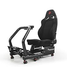 azracing SF Retractable Gaming Cockpit, Modular Racing Simulator with Adjustable Seat & Alloy Steel Frame,Compact Storage,Supports Direct Drive,Compatible with All Steering Wheels & Pedals