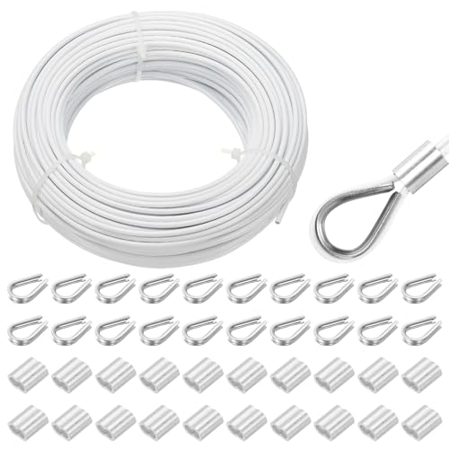 Câble métallique anti-corrosion blanc de 3 mm pour suspension extérieure