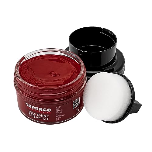 Tarrago | Kit crème auto-brillante 50 ml | Crème nourrissante de cires naturelles pour faire briller le cuir, le cuir lisse, les chaussures naturelles ou...