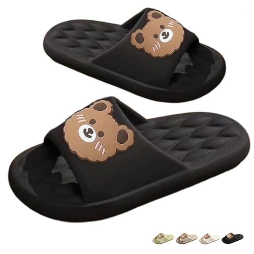 Bear Slippers for Women Men Indoor Slides Sandals Cute Cartoon Animal House Slippers Couple Thickened Sole Home Slippers Comfy House Shoes Outdoor Shoes
