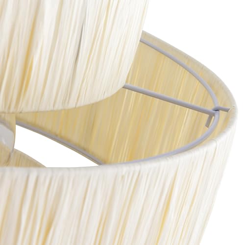 Maxax 3-Light Boho Coastal Chandelier with Raffia Shade for Bedroom, Dining & Living Room