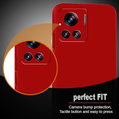 Image of Back Cover for Motorola Edge 30 Ultra 5G | Full Camera Protection | Premium Liquid Silicon Case | Flexible Bumper Case for Motorola Edge 30 Ultra 5G (Red)