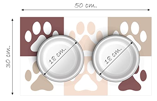 Miniatura 5 de Dobleuve Estudio Alfombrilla Para Comedero De Perro Color Marrón 50x30 Cm Alfombrilla De Mascotas Impermeable Alfombras Pvc Mascotas Antideslizante Resistente Antibacteriana Antihongos