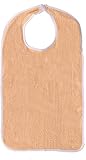 Adult Terry Cloth Bib with Velcro Closure Size 18 X 30-6 Pack (Peach)