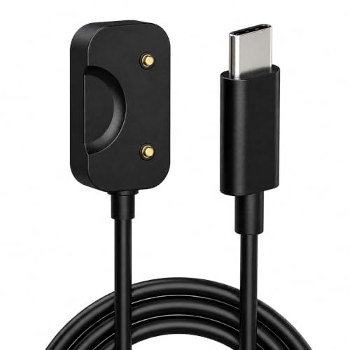 Image of ZORBES 3.3Ft /1M Type C to Samsung Fit 3 Charger (1.6'' Display) | Replacement Galaxy Fit 3 Smart Watch Charger Cable, Dual Pin Magnetic Charging Cable for Samsung Watch (Black)