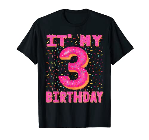 Camiseta de 3 años para niños Sweet Donut It's My 3rd Birthday Camiseta