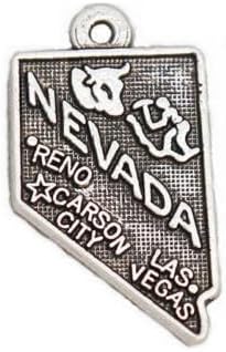 Charm Pendant for Bracelet Necklace Map Outline Nevada charm Fast Free Supply