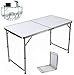 TYSJL Wielofunkcyjny składany stół kempingowy, protable składany stół do gastronomii GRILL Prezenta Piknic z uchwytem (Size : 4FT)