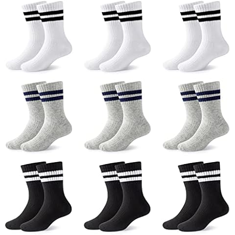 JOCMIC 9 Pack Kids Cotton Sports Socks Cover