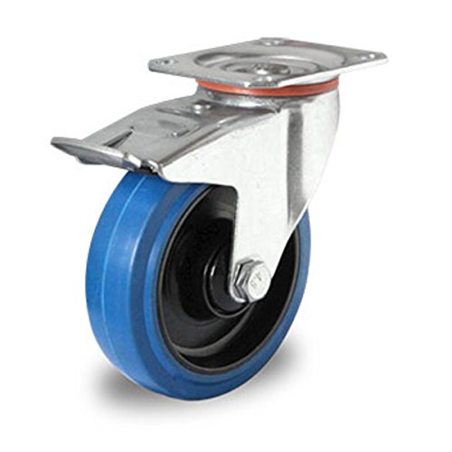 LR Totalstopp 80 MM Blue Elastic rubber Wheels Amazon.co.uk DIY & Tools