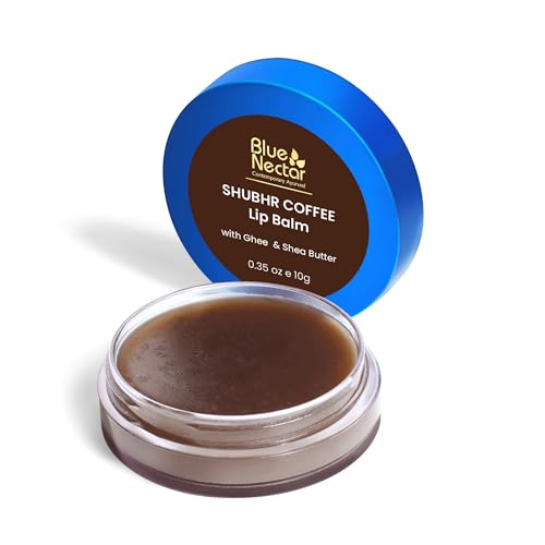 Baume à lèvres au café et ghee bio Blue Nectar, soin hydratant naturel de 10g