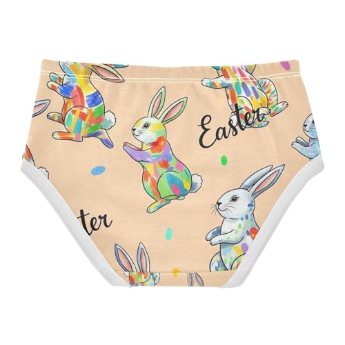 Toddler Girl Panties, Colorful Rabbits Cotton Underwear for Girls, 2T–8 Years2