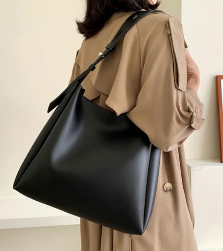 Womens Trendy PU Leather Tote Bags Large Bucket Shoulder Purse Soft Handbag Casual Working Top Handle Satchel 2pcs2