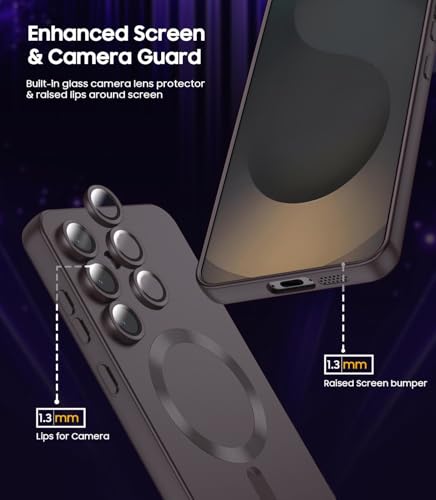 Image of DIZORO Samsung S24 Plus Case, Compatible with Mag Safe Back Cover, Matte Luxury Metallic Luster Flexible TPU Wireless Charging Shockproof Case with Camera Protector Lens (Coffee)