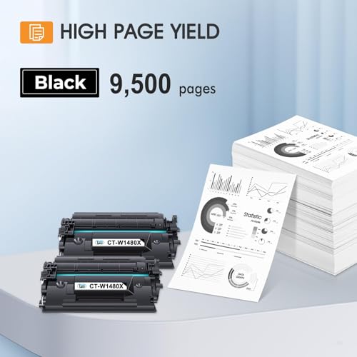 Image of Cool Toner no chip Compatible 148X 148A Toner Cartridge Black High Yield for HP 148X 148A W1480X W1480A LaserJet MFP 4101fdw 4101fdn Pro 4001dw 4001dn 4001n Printer Ink (2 Pack)
