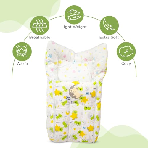 Image of Mee Mee 3 in 1 Baby Bed, Sleeping Bag & Carry Nest, Koala Bear Embroidery, Shearing Finish & Cotton Soft from Inside, Machine Washable & Portable Bassinet, 0M+, Green