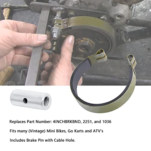 Image of Go Kart Mini Bike Brake Band 4 inch with Pin Replacement (Pack of 3)