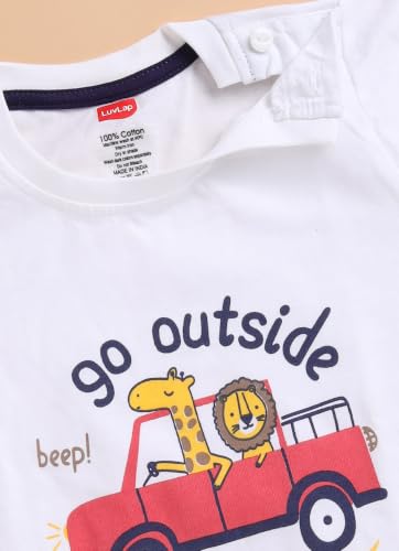 Image of LuvLap Baby Boys 100% Cotton Full Sleeve Boys T-Shirt & Pyjama Sets, Pack Of 3