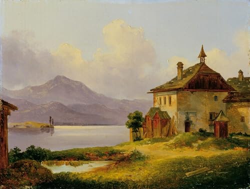 Tableau sur le lac Salzkammergut par Edmund Mahlknecht impression sur toile 60x90cm