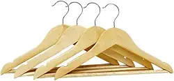 Kit 10 Cabides Madeira Infantil Marfim Envernizado Premium Adulto Saia Vestido Calça Bermuda