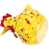Figurines de poule en verre : de poule en verre soigneusement conçu est en apparence et ne se décolore pas facilement, ornement de poule en verre