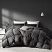 Saisier Grey Goose Feather Down Comforter Queen Size, Premium All Season Duvet Insert, 750+ Fill Power 1200TC Cotton Blend Fabric Hotel Style Comforter, 42 Oz Lightweight (90x90, Dark Grey)