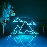 Ancfun White Cloud and Mountain Led Light Box, Mountain Landscape Wall Art Decor, Lighted Desktop Decoration (RGB Light, Small Size)