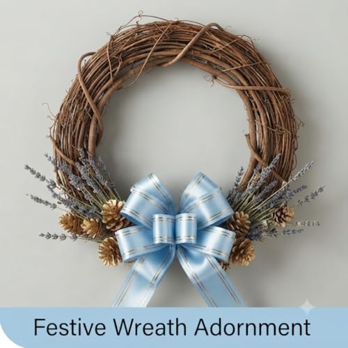 Image of Prokart - Pull Bow Gift Ribbon for Gift Wrapping, Large Decorative Pull Bows for Presents, Hampers, Flower Bouquets, Wedding, Birthday, Christmas & Party Decorations (12MM, Baby Blue, Pack of 30PC)