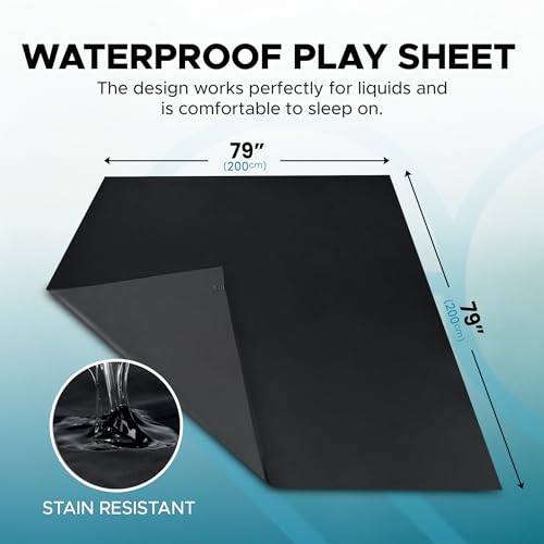 Image of Waterproof Nuru Massage Flat Sheet | 79 x 79 inches (200 x 200 cm) | Soft Polyester Spandex with TPU Lamination | Throw Over Bed, Floor or Sofa | Couples Massage