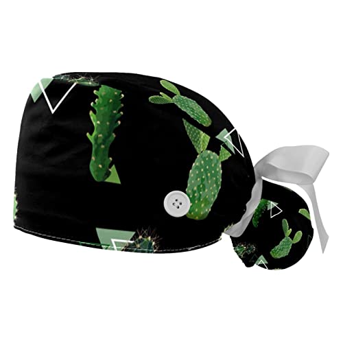 Chapeaux bouffants Cactus JDEZ - Lot de 2 casquettes de travail ajustables mixtes