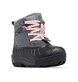 Columbia Youth Powderbug Alpine Waterproof, Botas para Nieve, Graphite, Pink Haze, 34 EU