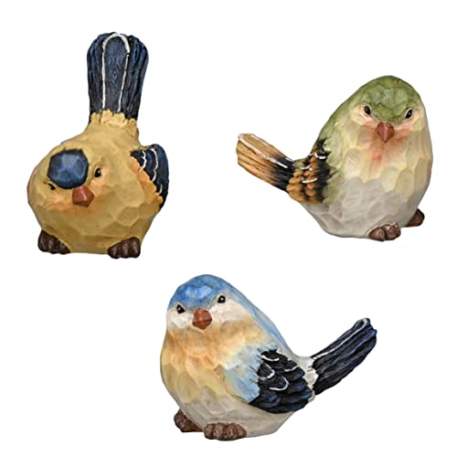 TERESA'S COLLECTIONS Bird Garden Decor Outdoor Statues Figurines, Set of 3 Birds Statues Indoor...
