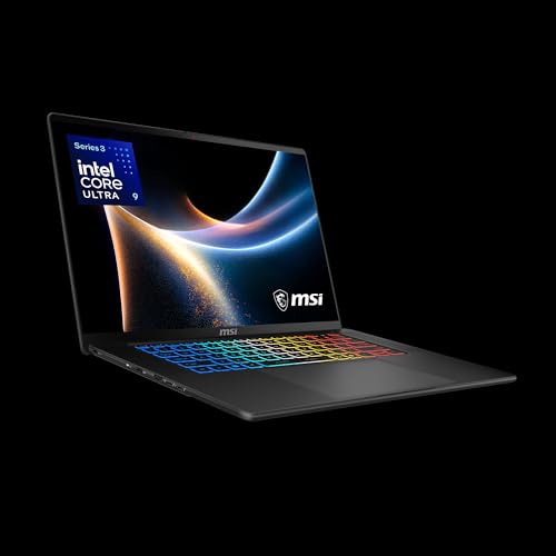 Image of msi Stealth 16 AI+ 16 inch 240Hz QHD+ OLED Gaming Laptop: Intel Core Ultra 9 386H, NVIDIA Geforce RTX 5070Ti, 32GB DDR5, 1TB NVMe SSD, Wi-Fi 7, Win 11 Home: Charcoal Black B3WH-036US