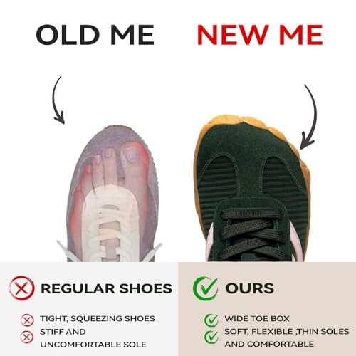 Image of Barefoot Shoes Women Casual Sneakers,Wide Toe Box Shoes Women Zero Drop Barefoot Shoe Men,Minimalist Trail Running Shoe,Non-Slip Lightweight Breathable Comfortable Fashion Walking Hiking Shoes Unisex