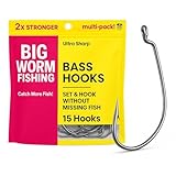 Worm Hooks for Bass Fishing- Texas Rig - Ewg