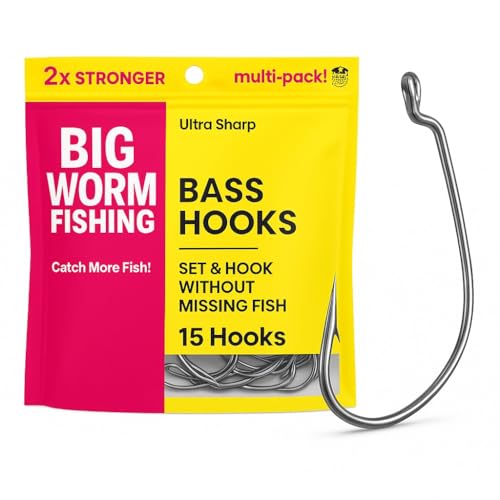 Worm Hooks for Bass Fishing- Texas Rig - Ewg