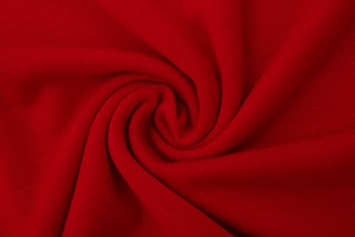 Othread & Co. Women's Basic Crop Tops Stretchy Casual Scoop Neck Cap Sleeve Shirt (Medium, Red) #TOP5