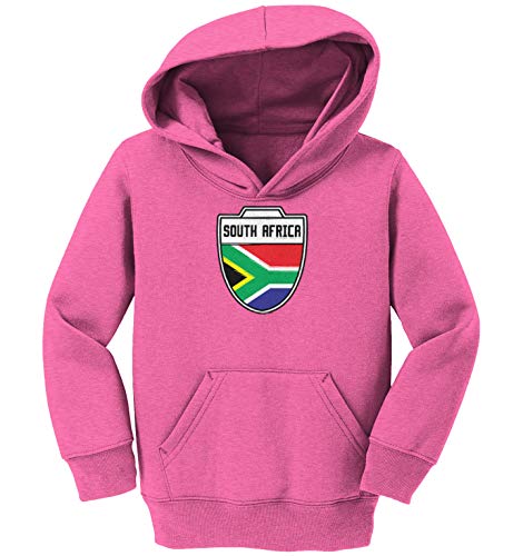 South Africa - Country Soccer Crest Toddler/Youth Fleece Hoodie (Heather Pink, Medium (Youth))