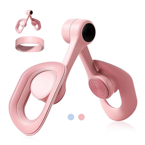 Beckenbodentrainer für Frau & Oberschenkeltrainer, Beckenboden Oberschenkel Trainingsgerät für Beintrainer Muskelaufbau, Beinpresse für Zuhause, Beintrainer und Fitnessgeräte für Zuhause (Rosa)