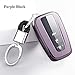 Mofei for Toyota Key Fob Cover TPU Key Fob Case Sleeve Protector Shell Keyless Remote Control Smart Key Holder with Key Chain for 2018-2020 Toyota Camry RAV4 Avalon C-HR Prius Corolla - Purple Black