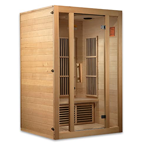 Maxxus Saunas MX-J206-01 Seattle Carbon Far Infrared Sauna for 2 Persons, Hemlock Wood (Curbside Delivery)